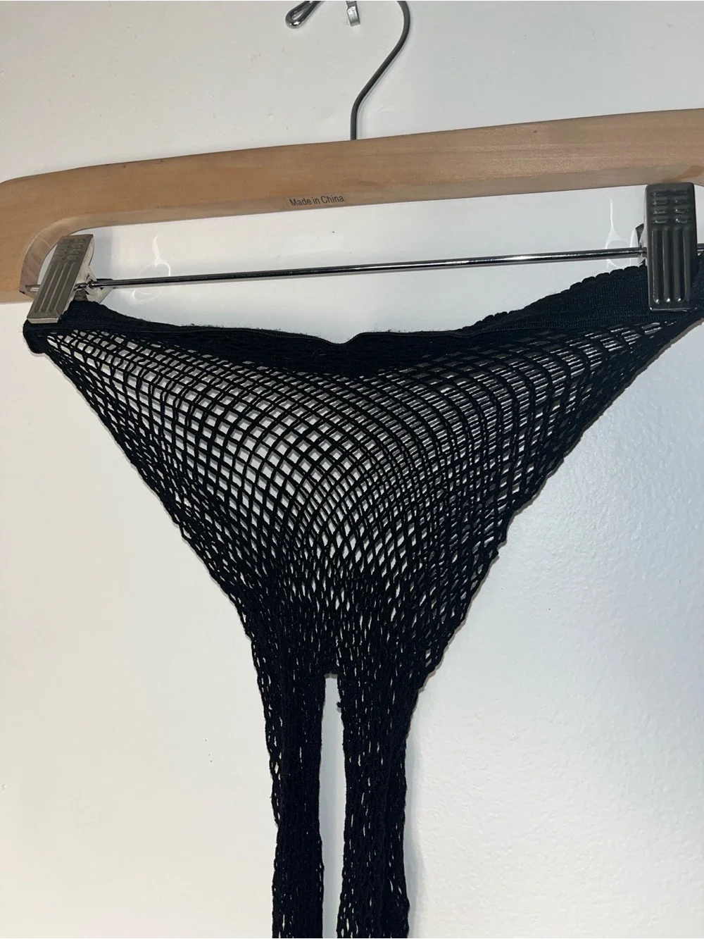 Leg Avenue Beige Fishnet Socks with Black Fishnet Overlay